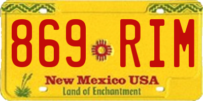 NM license plate 869RIM