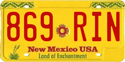 NM license plate 869RIN
