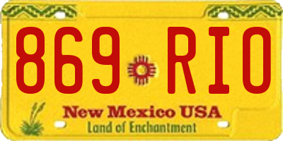 NM license plate 869RIO