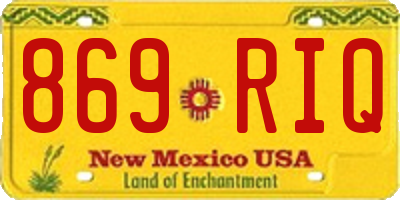 NM license plate 869RIQ