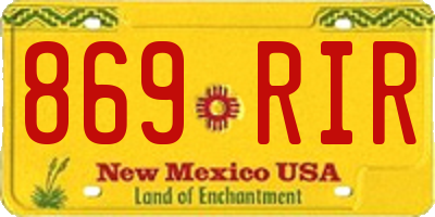 NM license plate 869RIR