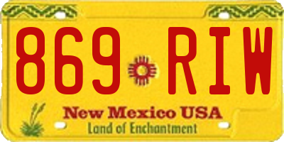 NM license plate 869RIW