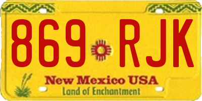 NM license plate 869RJK