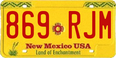 NM license plate 869RJM