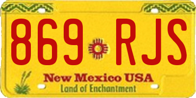 NM license plate 869RJS