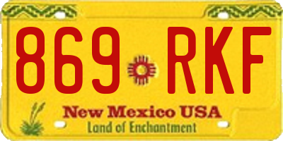 NM license plate 869RKF