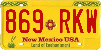 NM license plate 869RKW