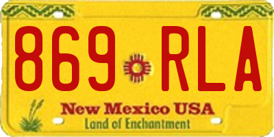 NM license plate 869RLA