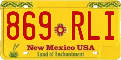 NM license plate 869RLI