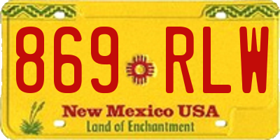 NM license plate 869RLW