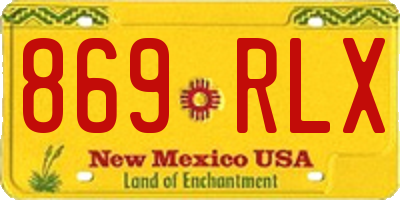 NM license plate 869RLX