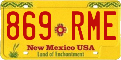 NM license plate 869RME