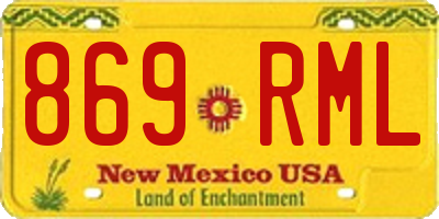 NM license plate 869RML