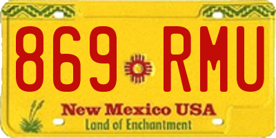 NM license plate 869RMU
