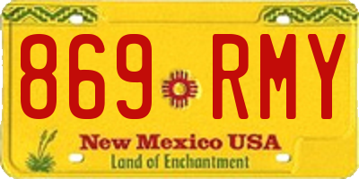 NM license plate 869RMY
