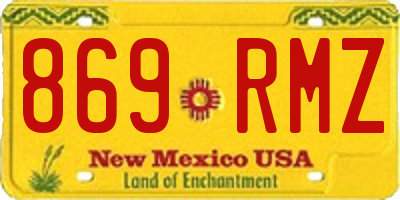 NM license plate 869RMZ