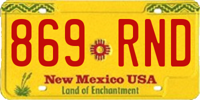 NM license plate 869RND