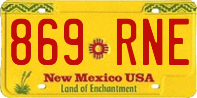 NM license plate 869RNE