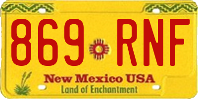 NM license plate 869RNF