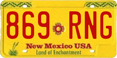NM license plate 869RNG