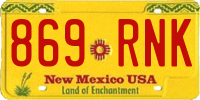 NM license plate 869RNK