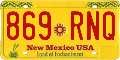 NM license plate 869RNQ