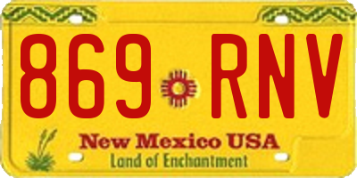 NM license plate 869RNV