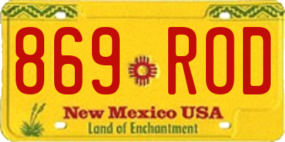 NM license plate 869ROD