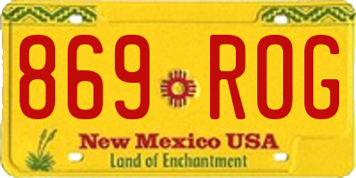 NM license plate 869ROG
