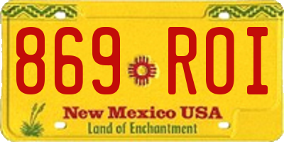 NM license plate 869ROI
