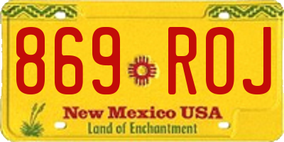 NM license plate 869ROJ