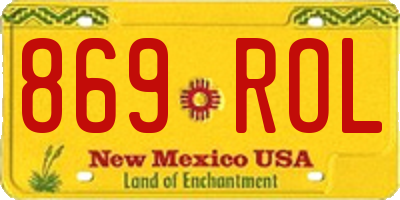 NM license plate 869ROL
