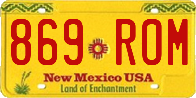 NM license plate 869ROM