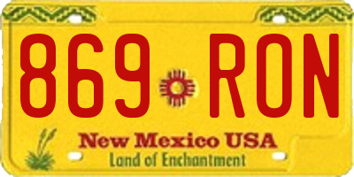 NM license plate 869RON