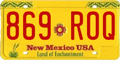 NM license plate 869ROQ