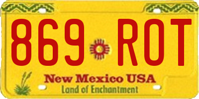 NM license plate 869ROT