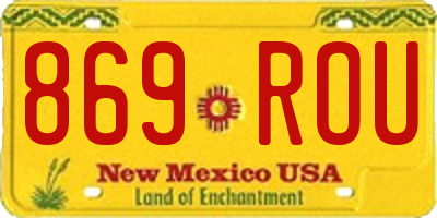 NM license plate 869ROU