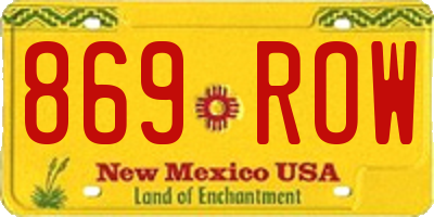 NM license plate 869ROW