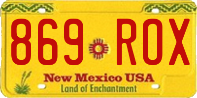 NM license plate 869ROX