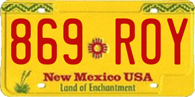NM license plate 869ROY