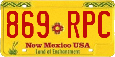 NM license plate 869RPC