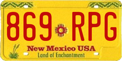 NM license plate 869RPG
