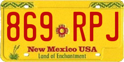 NM license plate 869RPJ