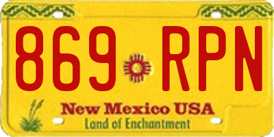 NM license plate 869RPN