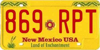 NM license plate 869RPT