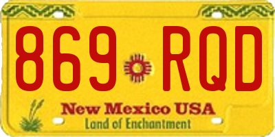NM license plate 869RQD