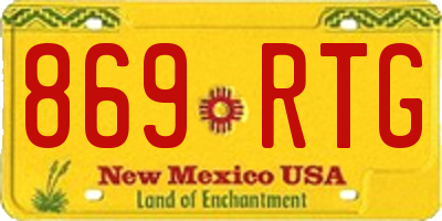 NM license plate 869RTG