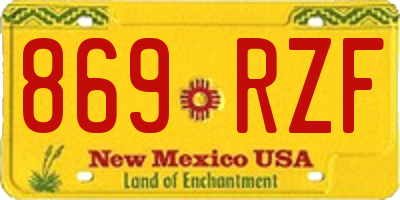 NM license plate 869RZF