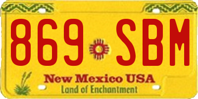 NM license plate 869SBM