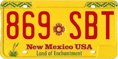 NM license plate 869SBT